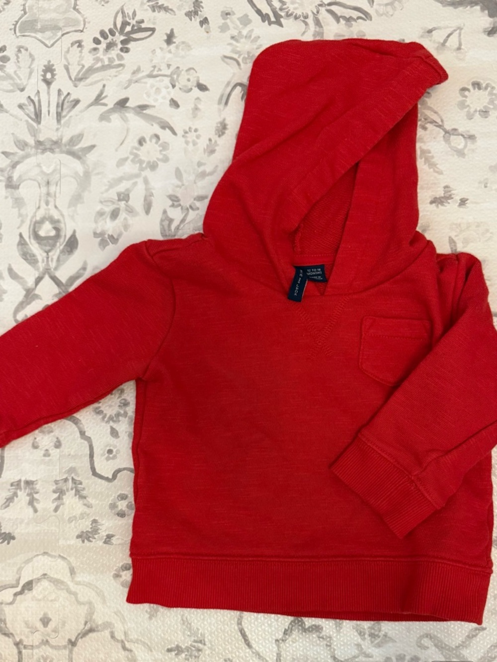 Toddler Red Hooded Pullover Sweatshirt by Janie and Jack 12-18 months
